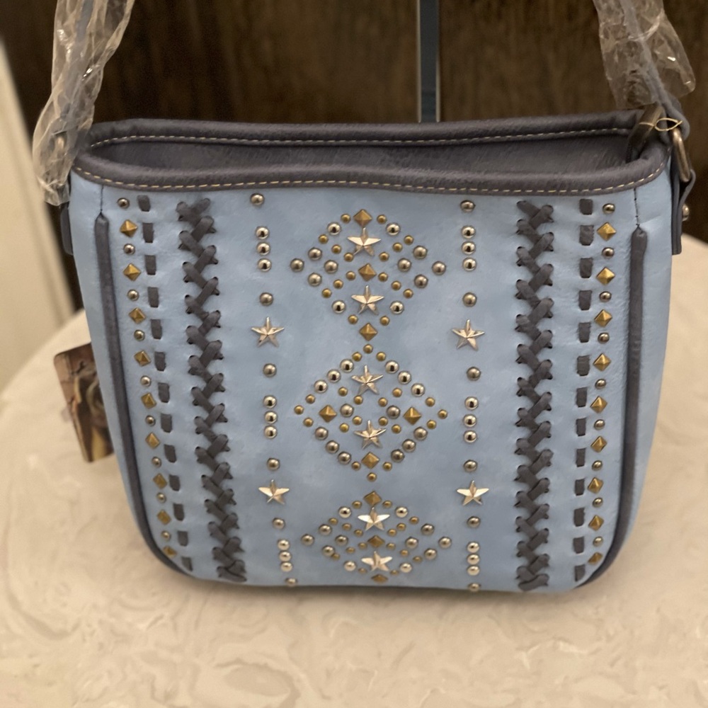 Montana West Aztec Crossbody NWT Blue - Picture 3 of 6